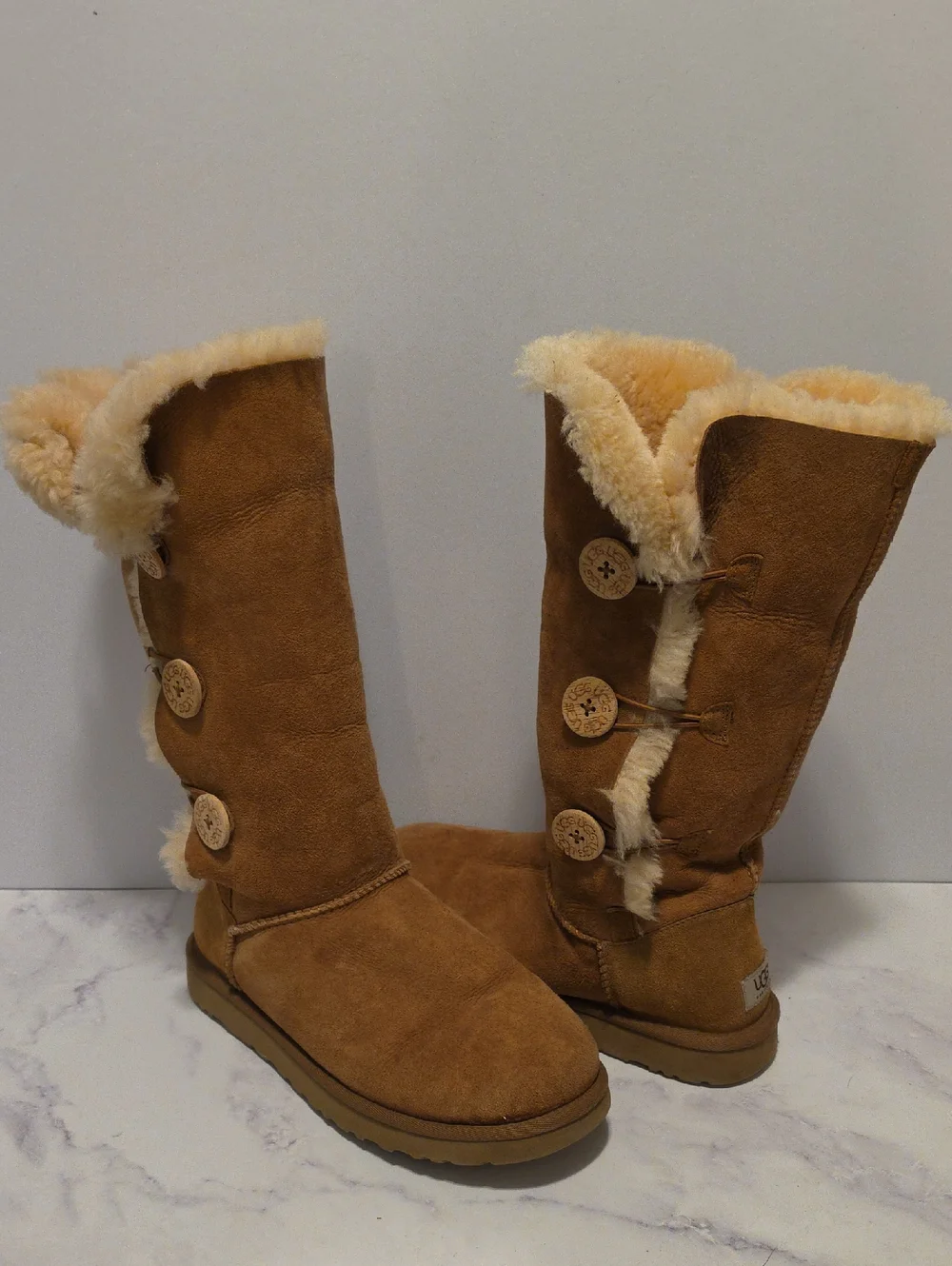 Ugg Shearling Trim Chestnut Women's Winter Boots
